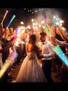8 stuks/4 stuks lichtgevende vezelstaven, LED-lichtstaven, lichtgevende feestartikelen in het donker, glasvezelstaven, LED-knipperstaven, glasvezellichtstaaf voor feesten, bruiloften, nieuwjaarsfeestgunsten, Pasen, lente-/zomerfeest, Hawaï
