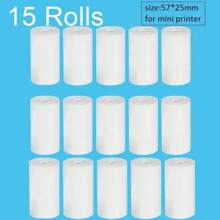 Mini Printer Paper, 57 X 25 Mm Non-Adhesive Printable Paper Rolls Thermal Paper Rolls For Pocket Thermal Receipt Thermal Printer And Most Mini Instant Camera Refill For Journal/DIY Scrapbook/Travel/Notes/Lists/Label/Memo Back To School