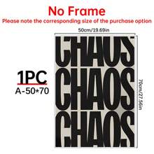 1pc,Retro Style Black And Beige Quote, Chill Home, Chaos, Textured Poster, Typography Canvas Painting, No Frame,Wall Art Gifts Birthday Graduation
