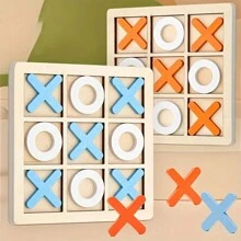 1 pieza Mini XO Tres en raya, Juego de mesa clásico familiar, Juego estratégico tradicional, Adecuado para reuniones multitudinarias, Juegos de entretenimiento de fiesta, Juegos de viaje, Regalos festivos, Decoraciones de escritorio