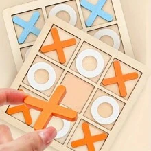 1 pieza Mini XO Tres en raya, Juego de mesa clásico familiar, Juego estratégico tradicional, Adecuado para reuniones multitudinarias, Juegos de entretenimiento de fiesta, Juegos de viaje, Regalos festivos, Decoraciones de escritorio