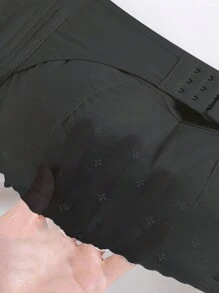 1pc B-Cup Black Snowflake Lace Wireless Sports Bra, Removable Straps, Slip-Resistant, Breathable, Quick-Dry Design, Suitable For Outdoor Sports, Dresses, Weddings, And More