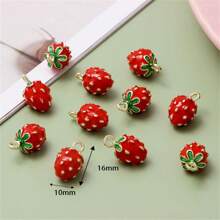 5/10pcs Assorted Metal 3D Fruit Shaped DIY Pendant Charms For Earrings, Bracelets, Keychains, Bags - Multicolor - View 2