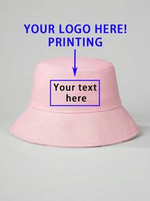 1pc Customized Printed Text Kids Bucket Hat, Adjustable Sun Protection Casual Beach Hat Suitable For Spring Autumn Travelback To School Winter Gift Ideas Boy Girl Valentine's Day