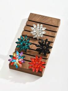 1 件时尚奢华简约花朵开口戒指，日常/派对/婚礼佩戴情人节、妈妈、母亲、母亲节、礼物 - 2 - 查看 2