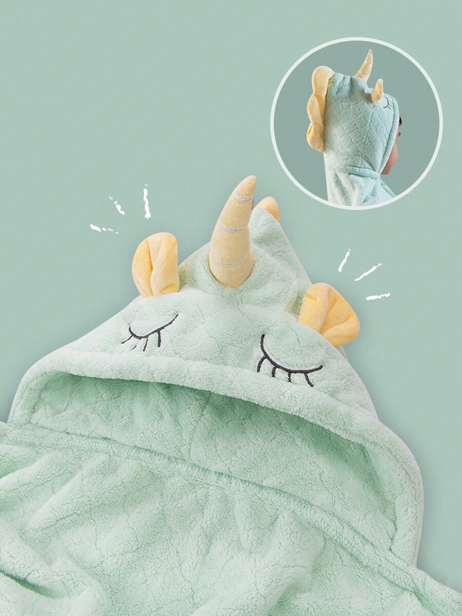 Unicorn Hooded Towel Coral Velvet Cute Cartoon Animal Baby Hooded Bath