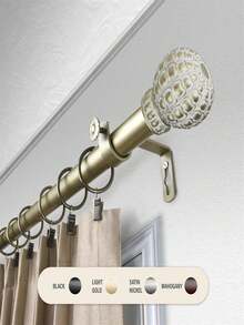 Central Design 100-05-283 1 In. Velia Curtain Rod With 28 To 48 In. Extension, Gold - 金色 - 查看 1
