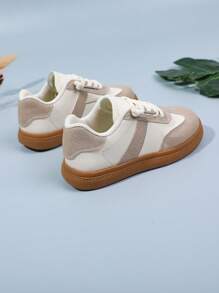 1 双男女通用儿童软底防滑圆头低帮休闲时尚运动鞋 - 淺灰色 - 查看 5