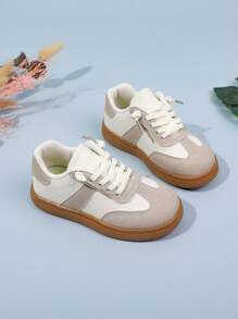 1 双男女通用儿童软底防滑圆头低帮休闲时尚运动鞋 - 淺灰色 - 查看 6