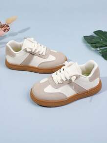 1 双男女通用儿童软底防滑圆头低帮休闲时尚运动鞋 - 淺灰色 - 查看 4