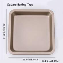 1 khay nướng bằng thép cacbon chống dính, có sẵn hình chữ nhật/vuông, sâu/nông, nhiều kích cỡ khác nhau. Thích hợp để nướng bánh quy, bánh mì, bánh ngọt - Vàng - Xem 5