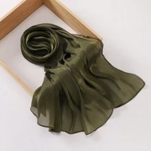 New Autumn Winter Women Soft Organza Glittery Muslim Hijab Scarf Shawl - Multicolor - View 24