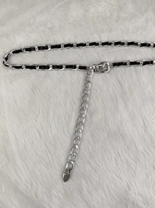 Gold Body Chain Belt For Women Mini Dress Thin Chain Leather Cloth Accessories Fashion