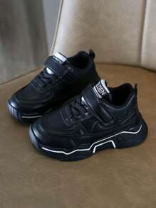 1 Đôi giày thể thao trẻ em Unisex đế mềm thoáng khí chống trượt, thích hợp cho mùa xuân, thu, đông - màu đen - Xem 3