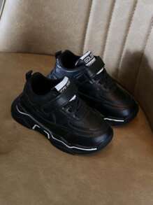 1 Đôi giày thể thao trẻ em Unisex đế mềm thoáng khí chống trượt, thích hợp cho mùa xuân, thu, đông - màu đen - Xem 4