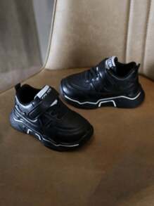 1 Đôi giày thể thao trẻ em Unisex đế mềm thoáng khí chống trượt, thích hợp cho mùa xuân, thu, đông - màu đen - Xem 1