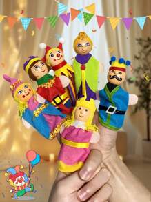 Wooden Finger Puppets For Storytelling, King Character - Random Color Assortment - Multicolor - View 8