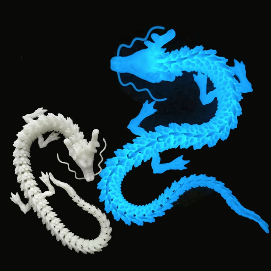1pc New 3D Luminous Dragon Full Jointed Glow In The Dark Dragon, UV Absorbing Gradual Glow Dragon, Creative Blessing Decoration, Fish Tank Decor, Car Decor, 2025 New Year, Birthday, Easter Decoration Gift