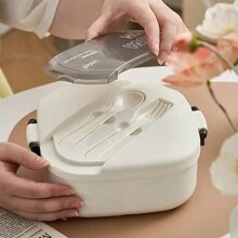 Hộp đựng cơm trưa Bento chia ngăn, hộp đựng thức ăn chống rò rỉ, an toàn với lò vi sóng và máy rửa chén - Nhiều màu - Xem 5