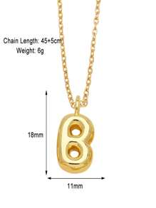 Bubble Letter Stainless Steel Necklace Gold For Women - 18K Gold-Plated Initial Necklace, Delicate Letter Gold Necklace, Layered Gold Necklace, Stylish Initial Necklace Jewelry