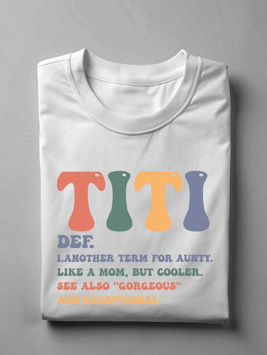 Aunt Definition Shirt, New Aunt Gift T-Shirt, Auntie Birthday Tee, Like A Mom But Cooler Shirt, Cute Tia Shirt, Baby Announcement. UA-27 - 白色 - 查看 1