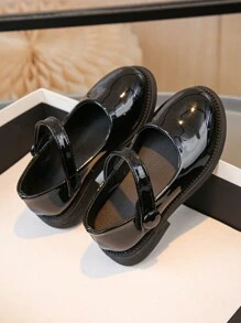 女童公主皮鞋新款春秋季休闲便鞋时尚英伦风 - 黑色 - 查看 5