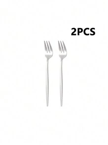 2/4/6/12 件不锈钢甜点叉，葡萄牙水果叉，适合家庭下午茶、厨房、圣诞节礼物 - 銀色 - 查看 9