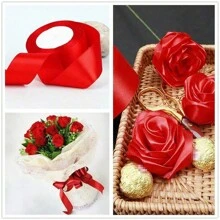 1 Rollo de 25 yardas de cinta de satén de 4 cm/1,57 pulgadas de ancho en colores variados - Perfecta para hacer lazos de rosas, decoraciones de pasteles y navideñas - Vibrante, suave, cintas para manualidades y envoltorios de regalos, Día de San Valentín