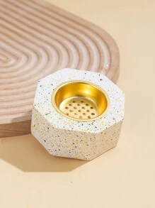 1pc Minimalist Octagonal Incense Holder, Resin Aroma Burner, Arabic Style Incense Diffuser, Home Decor, Room Decor, Party And Holiday Decoration