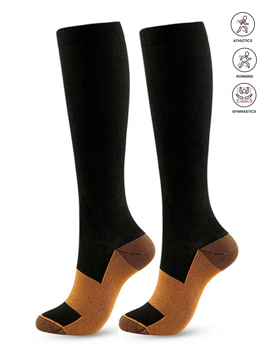 运动户外 1双拼色运动袜 - 黑色 - 查看 1