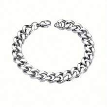 Brazalete de eslabones de acero de titanio premium para hombres