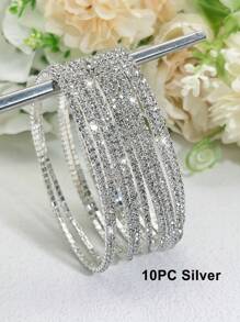 Bracelet de tennis ultra-fin de 2 mm avec perles en cristal blanc, élastique pour femmes