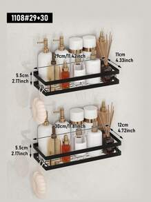 Đồ dùng phòng tắm, phụ kiện nhà vệ sinh, giá treo đồ dùng phòng tắm màu đen, lắp đặt bằng keo dán, trang trí nhà cửa, đồ dùng phòng tắm, trang trí mùa thu, phụ kiện phòng tắm cho mùa tựu trường. - màu đen - Xem 13