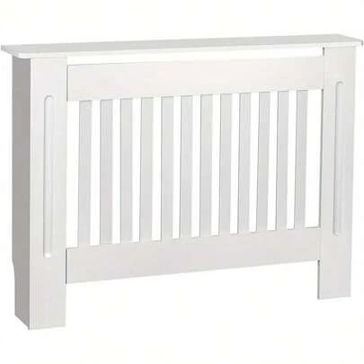 Radiator Cover - Vertical Slatted Modern Radiator Covers MDF Wood Cabinet Shelf Heating Covers For Living Room Hallway