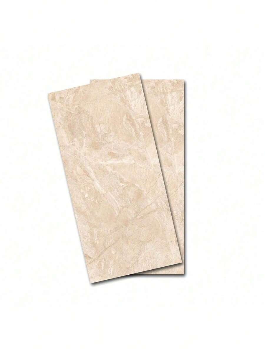 Add A Touch Of Luxury To Your Space With The Marble Effect Wall Sticker Panel: A Quick And Economical Solution For Decoration - 米色 - 查看 1