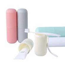 Toothbrush And Toothpaste Case With Practical Handle For Storage And Transport - 灰色 - 查看 4