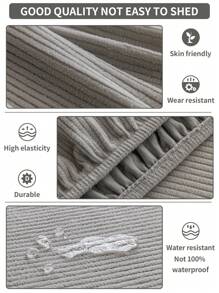 1pc Jacquard Anti-Splash Soft Sofa Cover, Four-Season Universal Dustproof, Anti-Scratch Couch Slipcover - Light Grey - View 3