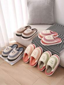 Dép lông có đế chống trượt, dép đi trong nhà ấm áp cho cặp đôi vào mùa đông - màu xanh lá - Xem 3