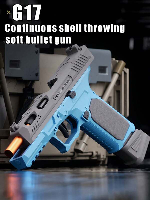 SIG17 New Toy Gun, Soft Bullet Gun, Pistol, Cavity Hanging Bullet, Single Shot Cartridge Case Ejection Toy, Foam Shock Wave, Outdoor Sports Shooting Game, Bullets And Cartridge Cases Are Randomly Colored And Styled