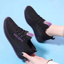 Tenis Deportivos, Antideslizantes Y Transpirables Para Mujer - negro morado - Ver 4