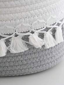 1 件 36 厘米 X 22 厘米 X 18 厘米便携式尿布盒，带可拆卸隔板，流苏设计柔软编织面料，包括方便携带的手柄，多功能收纳盒，用于存放尿布、湿巾、纸巾、婴儿用品，非常适合托儿所组织和新父母礼物 - 香檳色 - 查看 9