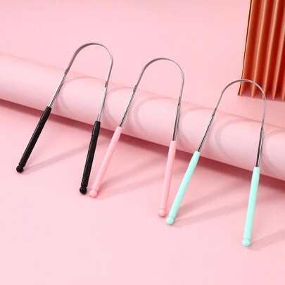 Stainless Steel Convenient U-Shaped Tongue Scraper, Oral Hygiene Cleaner, Adult Tongue Scraper To Remove Bad Breath