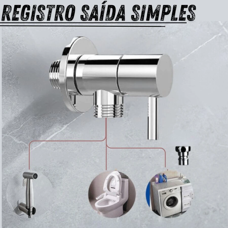 2-Outlet Valve Water Control Metal Independent Tap Kitchen Bathroom Service Area - 鉻銀 - 簡單註冊 - 查看 1