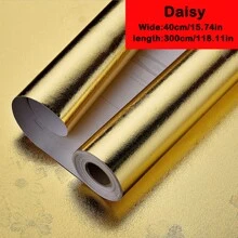 3m/5m Gold/Silver Aluminum Foil Self-Adhesive Wall Sticker For Kitchen Stove Backsplash, Waterproof, Moisture-Proof, Oil-Proof, Fireproof, Heat Resistant, Trimmable Wall Protector Paper