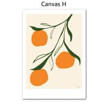 1 幅抽象几何叶花瓶银杏叶墙壁艺术帆布画北欧海报和印刷墙画适用于客厅装饰无框架 - 彩色 - 查看 21