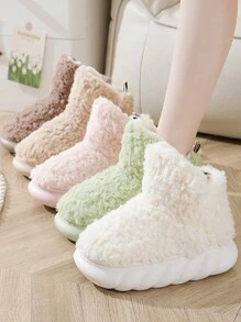 1 Đôi bốt Snuow lót nhiệt ấm áp, bốt mùa đông đế dày chống trượt dành cho nữ (Vui lòng đặt hàng lớn hơn 2 cỡ) - màu xanh lá - Xem 5