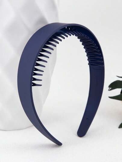 1 Pack Solid Color Matte Plastic 30-Teeth Wide 2.5cm Women Hair Hoop, Suitable For Daily Wear,Hairband,Hair Hoop Headbands Hair Accessories Head Accessories