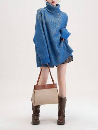 Women's Autumn/Winter Turtleneck Loose Casual Knit Sweater