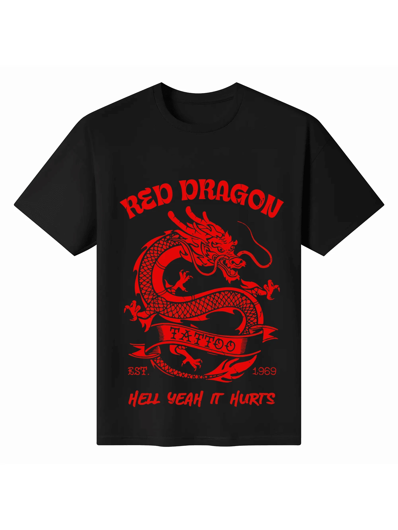 Red Dragon Tattoo Yeah Lt Hurts T-Shirt - màu đen - Xem 1