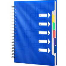 五科螺旋笔记本，240页，大学标准行距，带分隔标签，A5尺寸，适用于学校、办公室、记笔记、学习用品、返校季